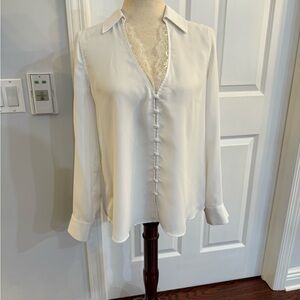 L’ Agence Kori Blouse Top in White Size:Small